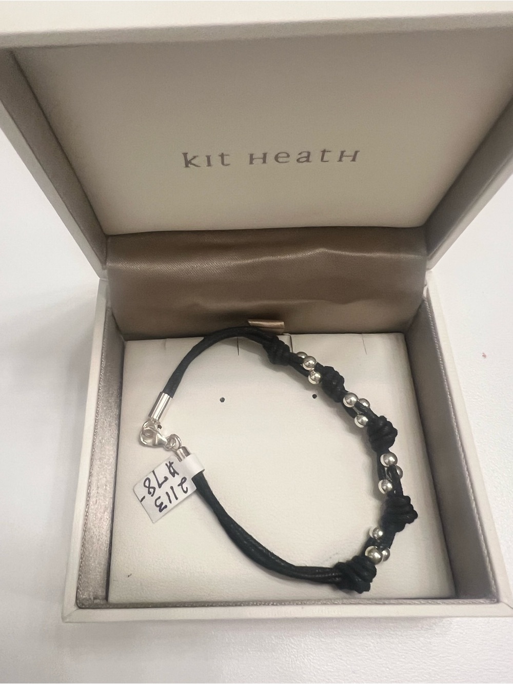 Kit Heath Black Thread and Silver Bead Bracelet
